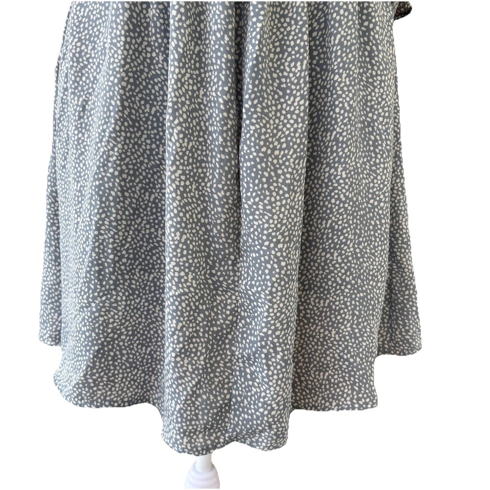 Promesa Smocked Dress Women's M Muted Blue White Dots Flowy Prairie Romantic - Picture 3 of 9